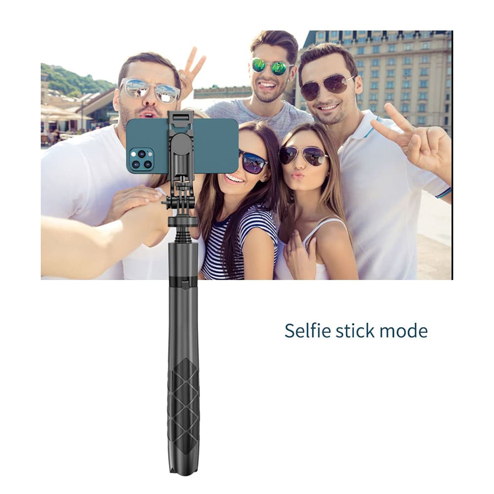 Techsuit - Selfie Stick (L16) - Stable Tripod Mount, 1/4 Screw Interface, Wireless Remote, Balance Steady Shot, 157cm - Black - Image 5