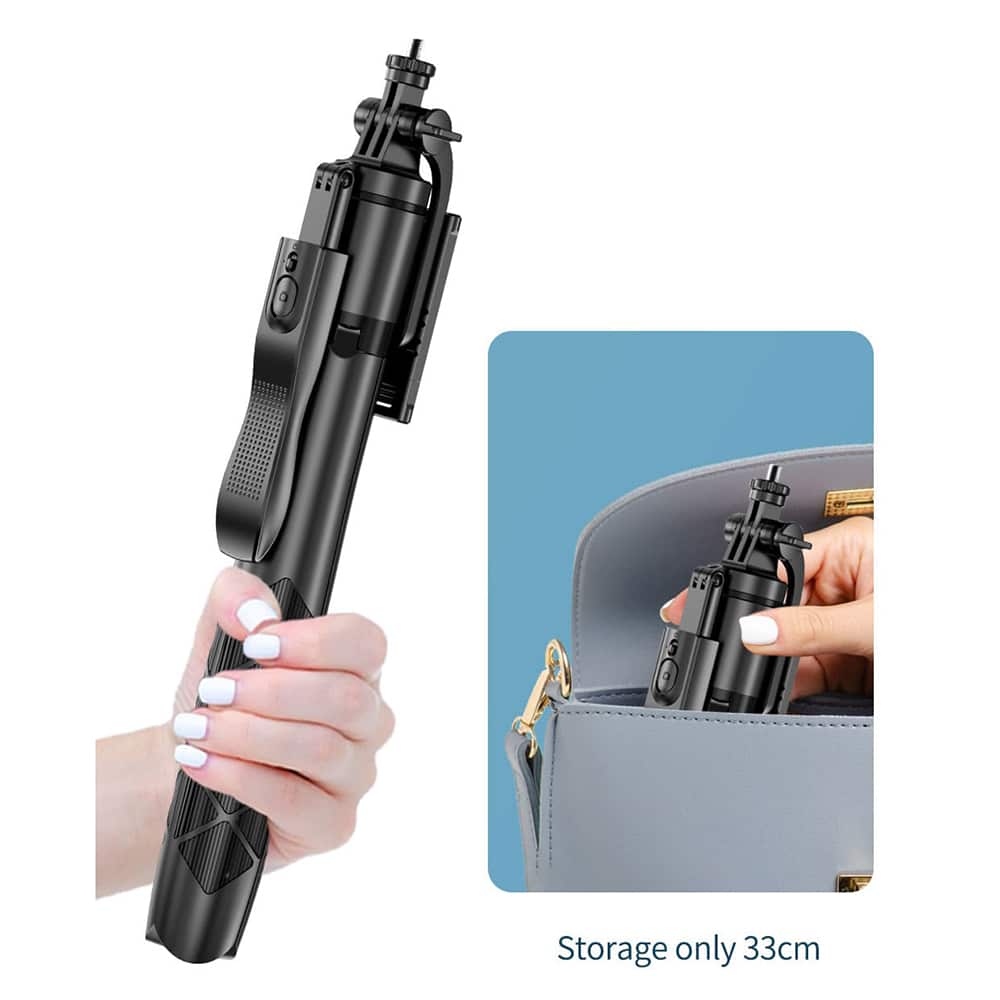 Techsuit - Selfie Stick (L16) - Stable Tripod Mount, 1/4 Screw Interface, Wireless Remote, Balance Steady Shot, 157cm - Black - Image 6