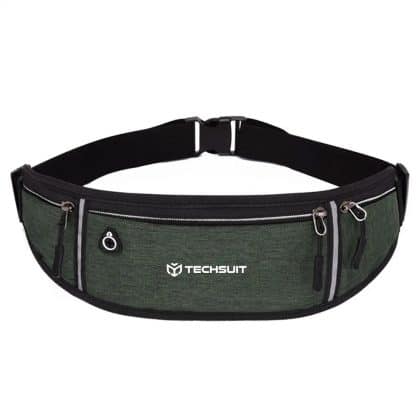 Techsuit - Τσάντα Μέσης (CWB3) - με Ζώνη για Αναψυχή, Γυμναστική - Πράσινη