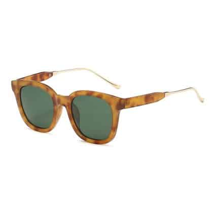 Techsuit - Γυναικεία Polarized Γυαλιά Ηλίου (2050) με Προστασία UV, Μέταλλο και PC - Πράσινο Λεοπάρ One Size