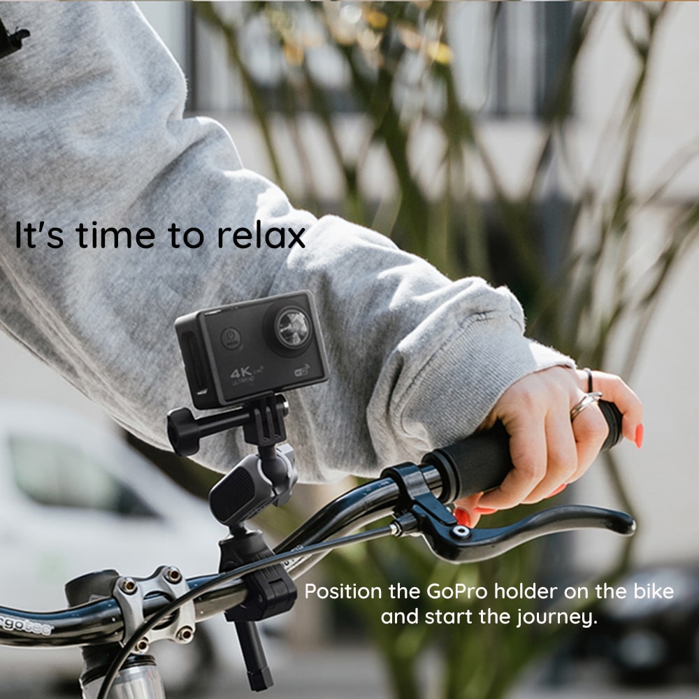 Techsuit - Sports Camera Riding Mount (JX-008) - GoPro Compatible, Aluminium Alloy - Gray - Image 7