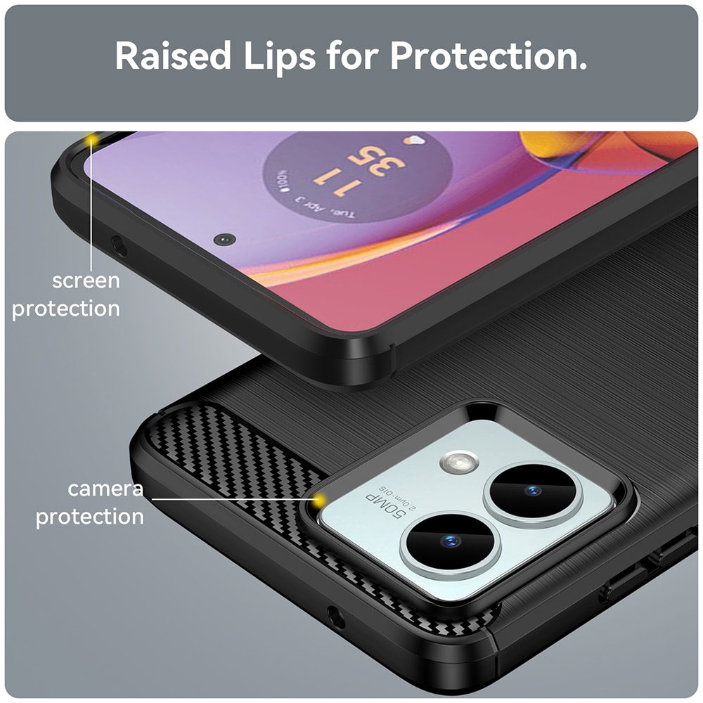 Techsuit Carbon Silicone - θήκη για Motorola Moto G84 - Μαύρο - Image 5
