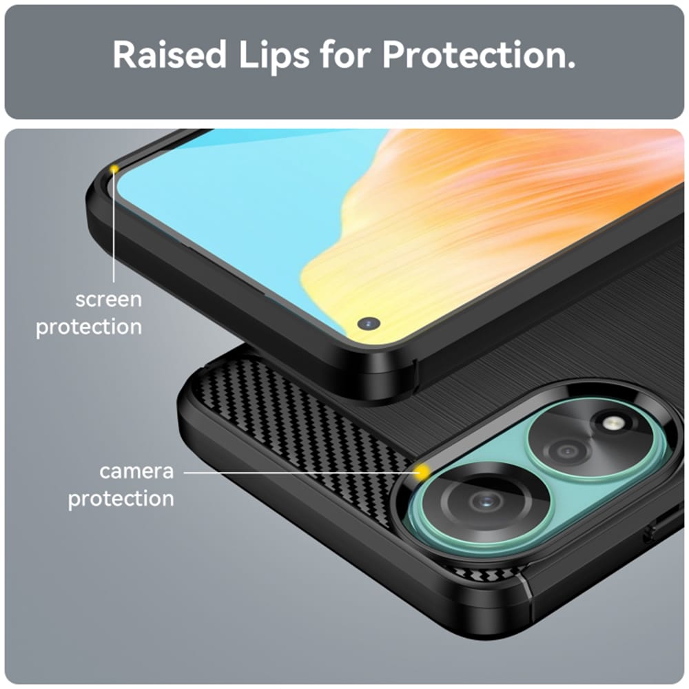 Techsuit Carbon Silicone - θήκη για Oppo A78 4G - Μαύρο - Image 6