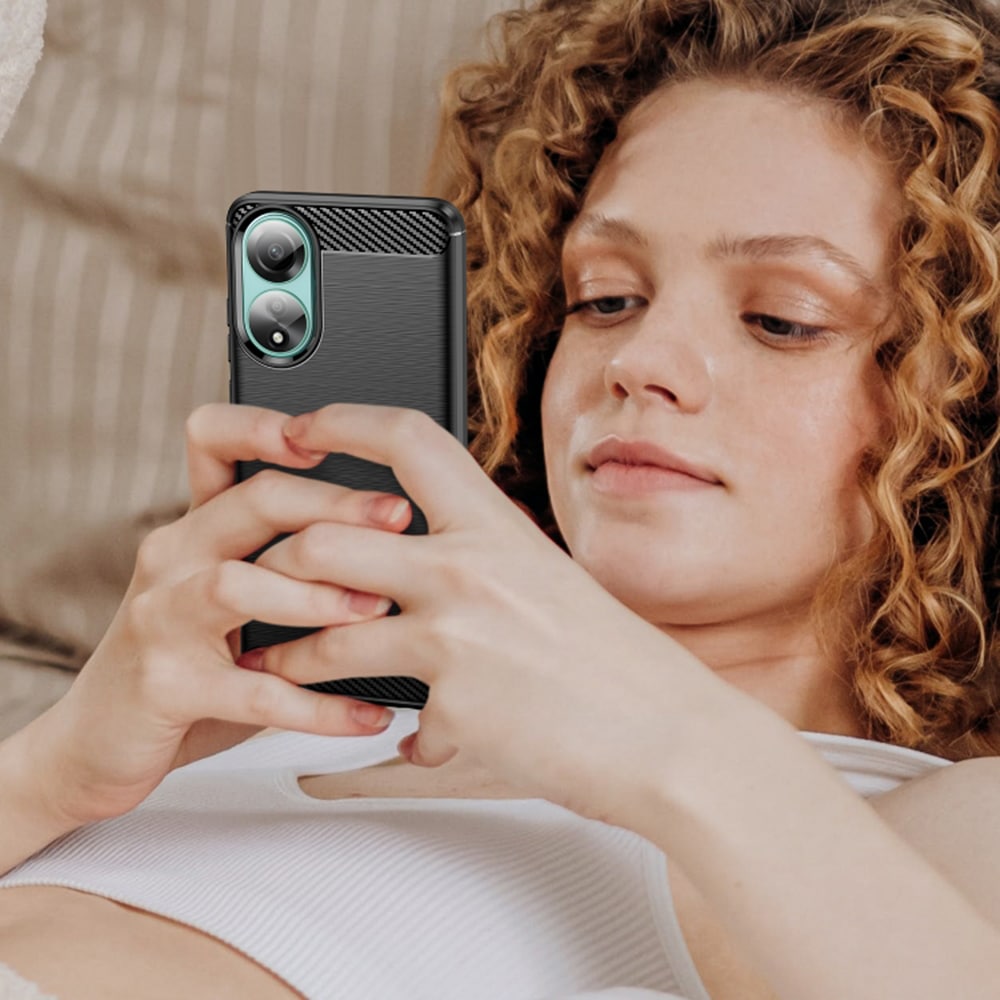 Techsuit Carbon Silicone - θήκη για Oppo A78 4G - Μαύρο - Image 5