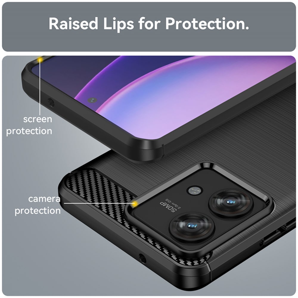 Techsuit Carbon Silicone - θήκη για Motorola Edge 40 Neo - Μαύρο - Image 4
