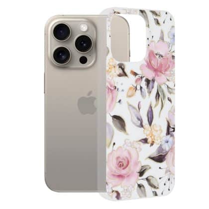Techsuit Marble Series - θήκη για Apple iPhone 15 Pro Max - Λευκό