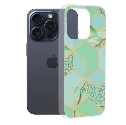 Techsuit Marble Series - θήκη για Apple iPhone 15 Pro - Πράσινο