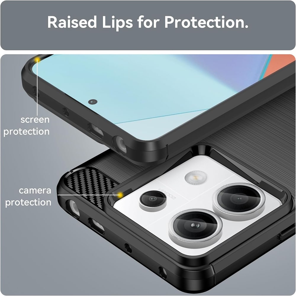 Techsuit Carbon Silicone - θήκη για Xiaomi Redmi Note 13 Pro / Poco X6 - Μαύρο - Image 6