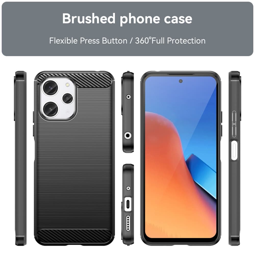 Techsuit Carbon Silicone - Xiaomi Redmi 12 5G - Μαύρο - Image 2