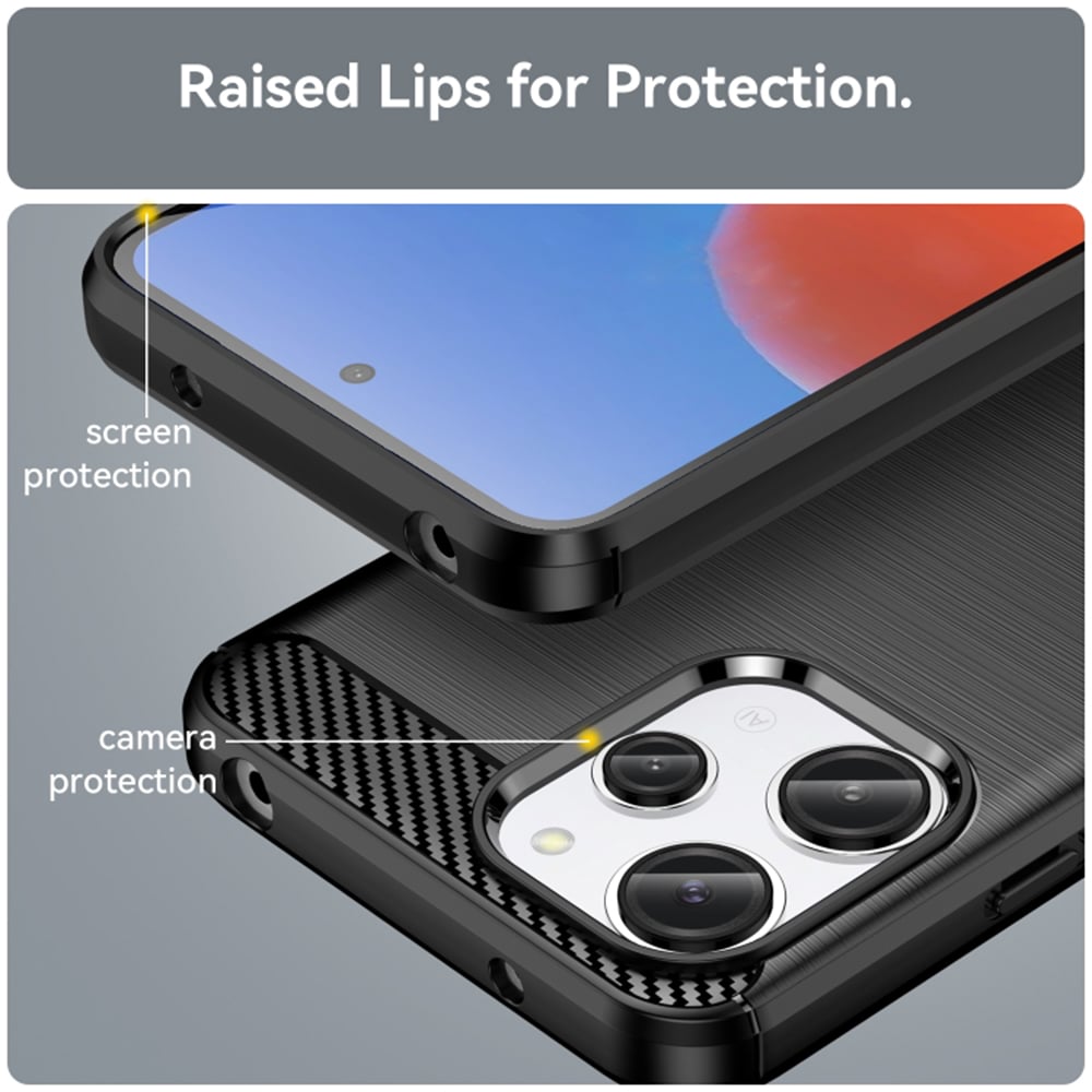 Techsuit Carbon Silicone - Xiaomi Redmi 12 5G - Μαύρο - Image 5