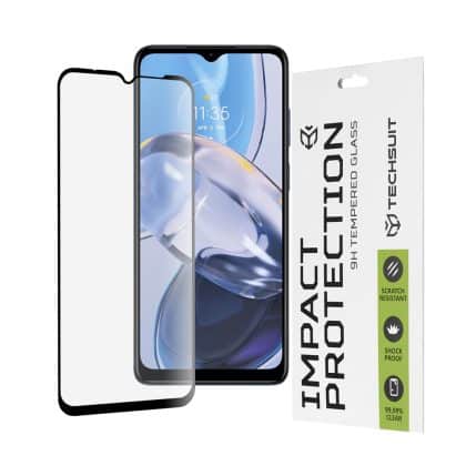 Techsuit - 111D Full Cover / Full Glue Glass - Motorola Moto E22 / Moto E22i / Moto E13 - Black