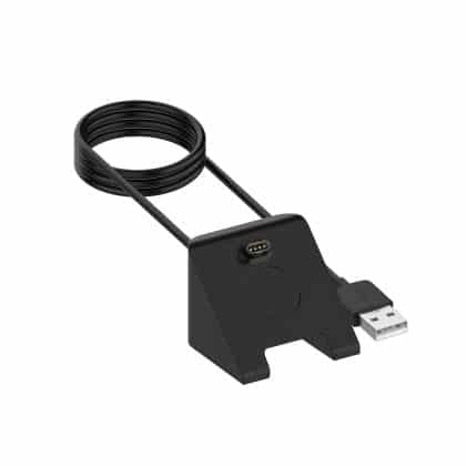 Techsuit - SmartWatch Wireless Charging Καλώδιο (TGC3) - for Garmin Fenix 5/5 Plus/6/6X/7X, USB, 5W, 1m with Desk Holder - Black