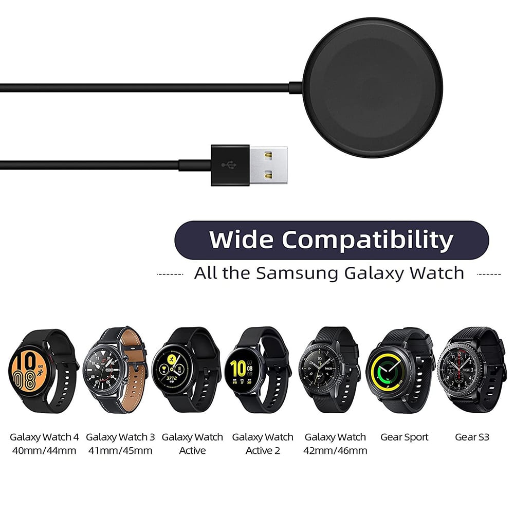 Techsuit - SmartWatch Wireless Charging Καλώδιο (TSC12) - for Samsung Galaxy Watch 3/4/5/6, USB, 2.5W, with Desk Holder - Black - Image 7
