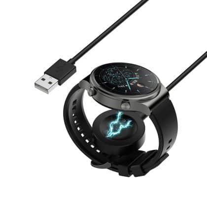 Techsuit - SmartWatch Wireless Charging Καλώδιο (THC1) - for Huawei Watch 4/4 Pro/Honor 4 Pro, USB, 10W, Desk Holder - Black