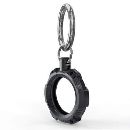 Techsuit - Rugged Armor Pro Secure Holder (RSH1) - Apple AirTag Case, with Metal Ring - Black