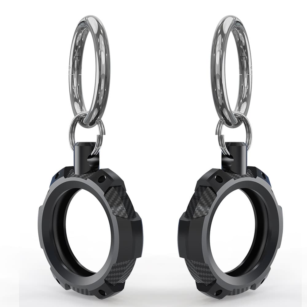 Techsuit - Rugged Armor Pro Secure Holder (RSH1) - Apple AirTag Case, with Metal Ring - Black - Image 2