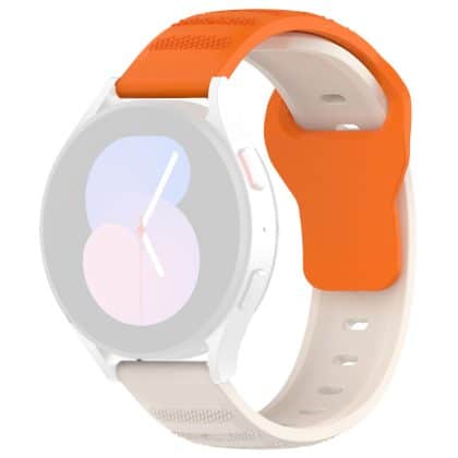 Techsuit - Watchband 20mm (W050) - Samsung Galaxy Watch 4/5/Active 2, Huawei Watch GT 3 (42mm)/GT 3 Pro (43mm) - Orange Beige