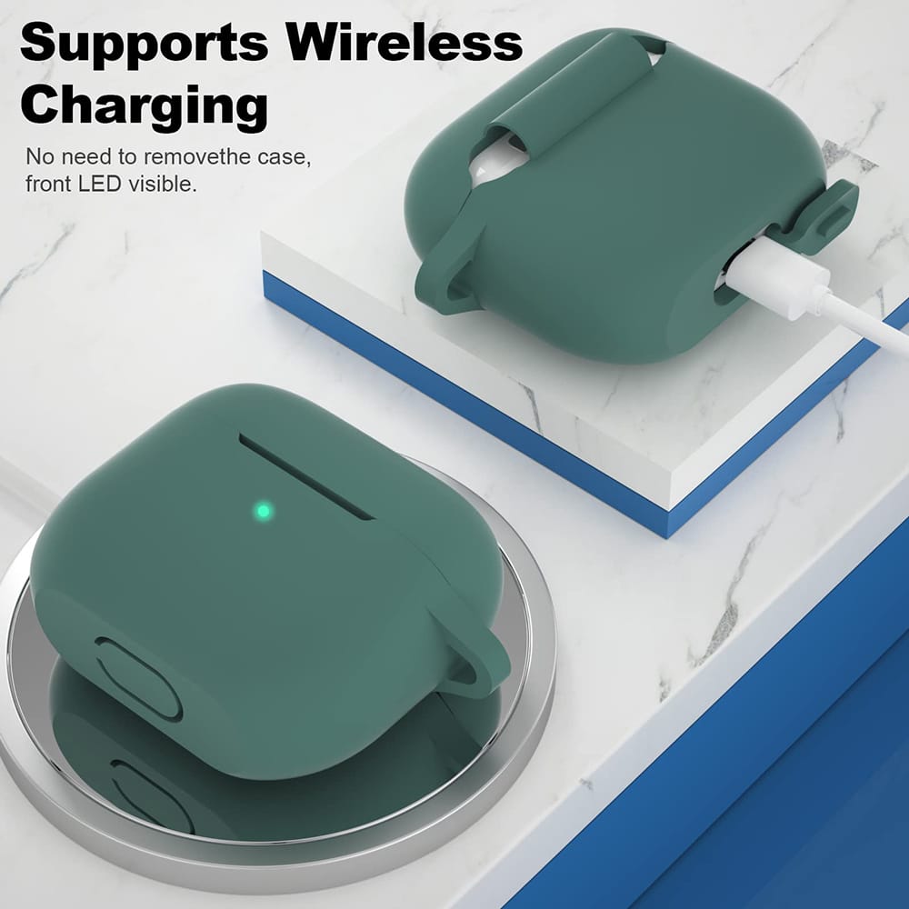 Techsuit - Θήκη Σιλικόνης - για Apple AirPods 3, Υλικό Υπερλεπτό - Σκούρο Πράσινο - Image 2