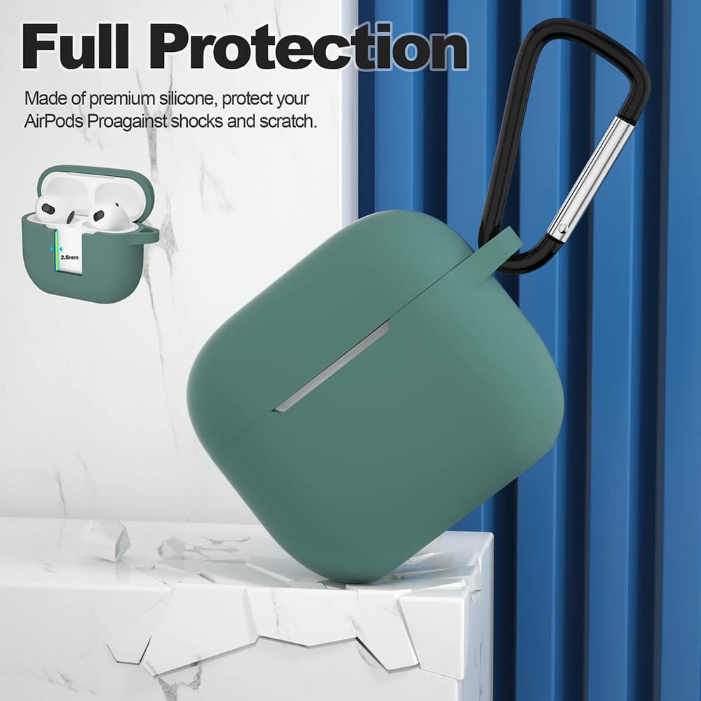 Techsuit - Θήκη Σιλικόνης - για Apple AirPods 3, Υλικό Υπερλεπτό - Σκούρο Πράσινο - Image 4