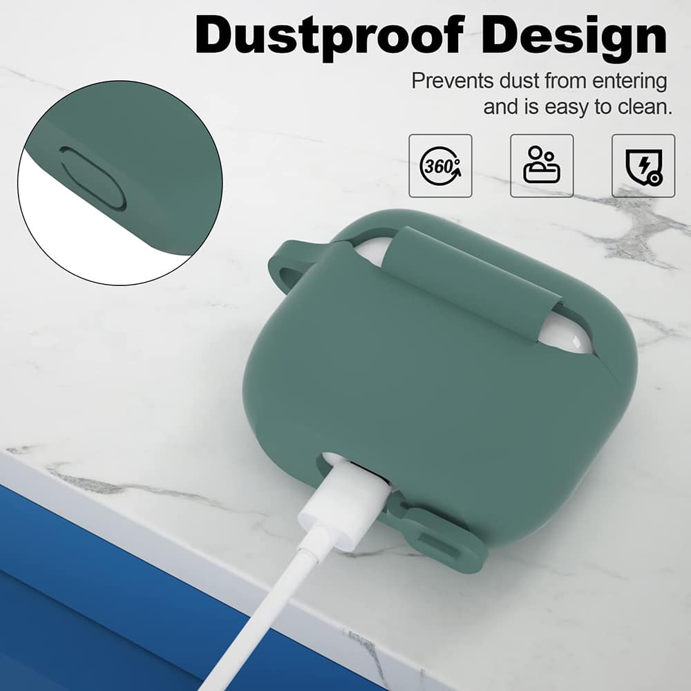 Techsuit - Θήκη Σιλικόνης - για Apple AirPods 3, Υλικό Υπερλεπτό - Σκούρο Πράσινο - Image 6