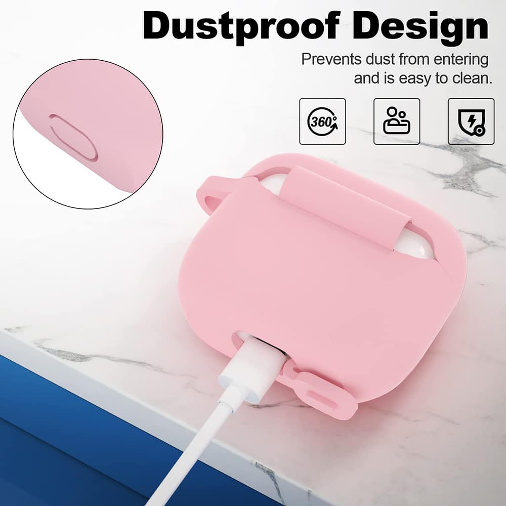 Techsuit - Θήκη Σιλικόνης - για Apple AirPods 3, Ομαλό Υπερλεπτό Υλικό - Ροζ - Image 3