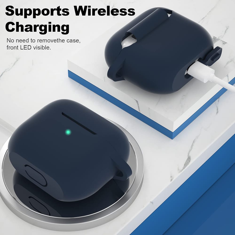 Techsuit - Θήκη Σιλικόνης - για Apple AirPods 3, Ομαλό Υπερλεπτό Υλικό - Σκούρο Μπλε - Image 3