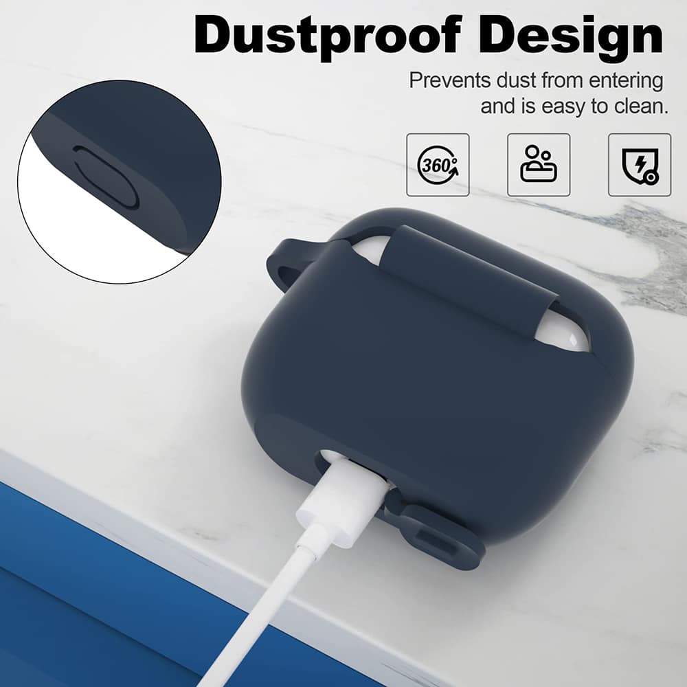 Techsuit - Θήκη Σιλικόνης - για Apple AirPods 3, Ομαλό Υπερλεπτό Υλικό - Σκούρο Μπλε - Image 2