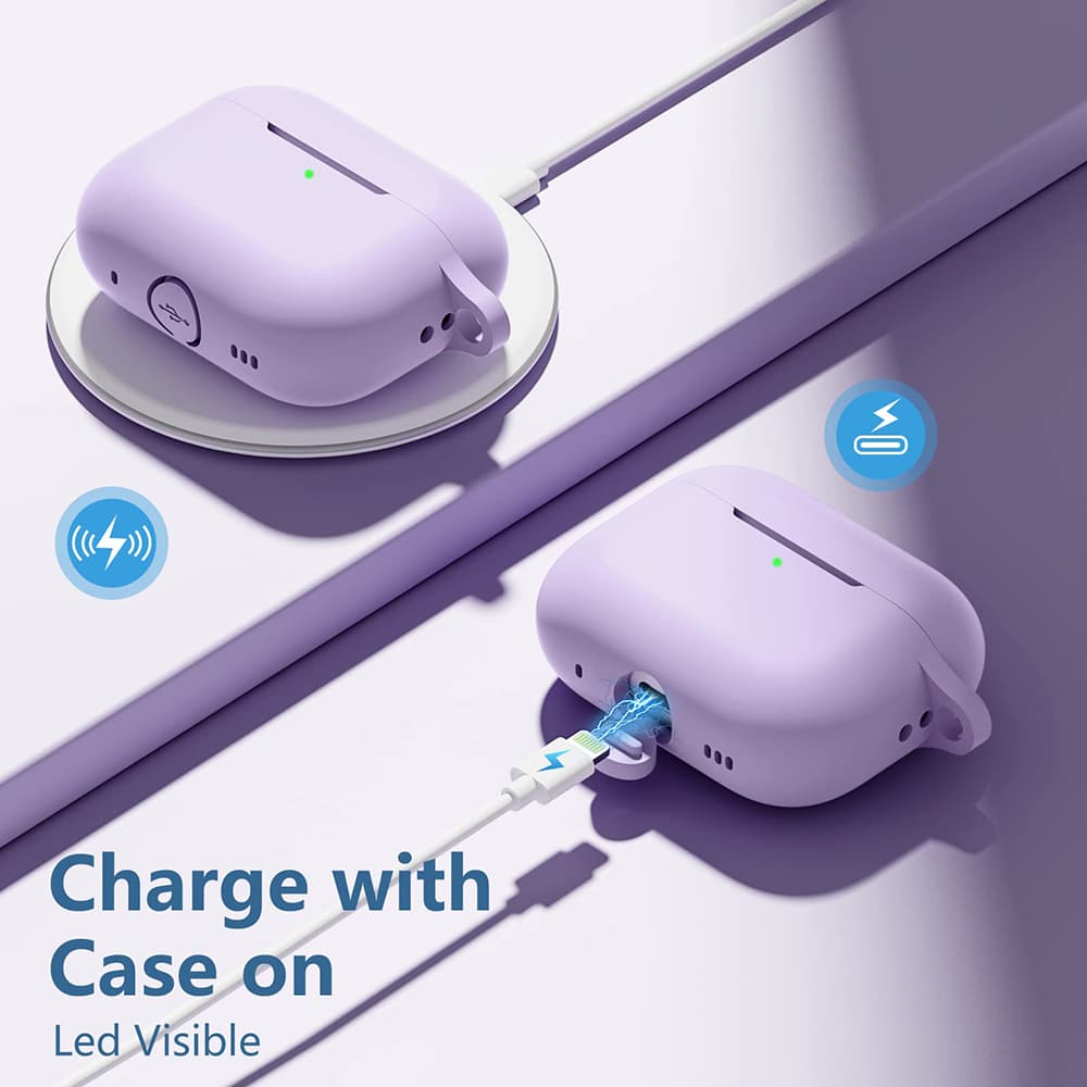 Techsuit - Θήκη Σιλικόνης - για Apple AirPods Pro 1 / 2, Ομαλό Υπερλεπτό Υλικό - Μωβ - Image 3