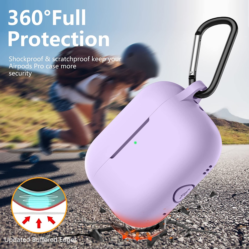 Techsuit - Θήκη Σιλικόνης - για Apple AirPods Pro 1 / 2, Ομαλό Υπερλεπτό Υλικό - Μωβ - Image 5