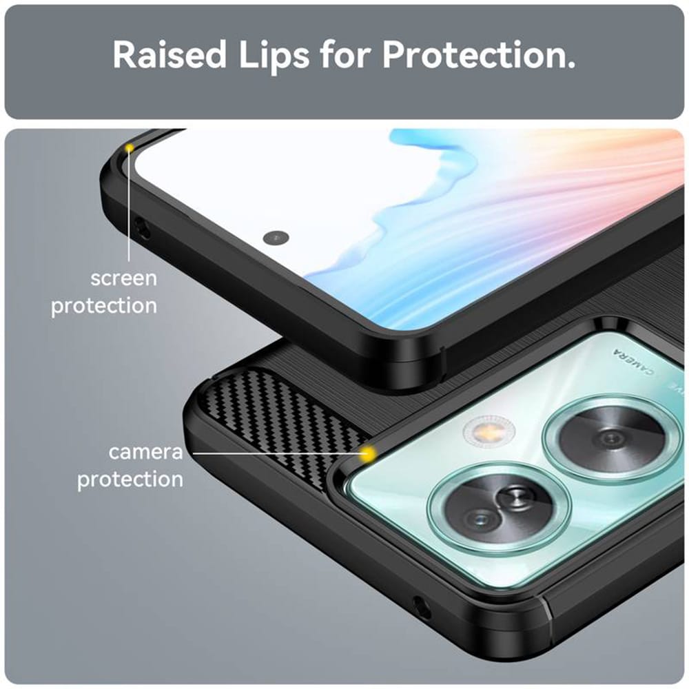 Techsuit Carbon Silicone - θήκη για Oppo A79 / Oneplus Nord N30 SE - Μαύρο - Image 6