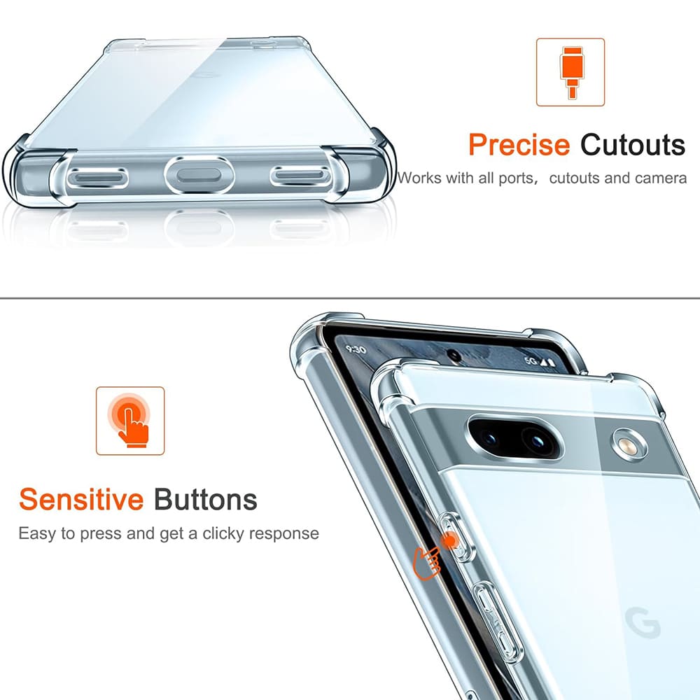 Techsuit Shockproof Clear Silicone - Google Pixel 7a - Διάφανο - Image 3