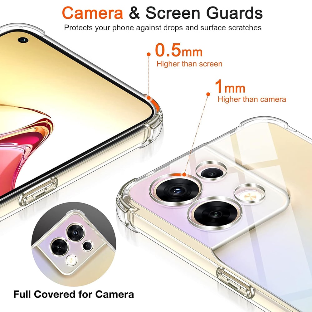 Techsuit Shockproof Clear Silicone - θήκη για Oppo Reno8 - Διάφανο - Image 3