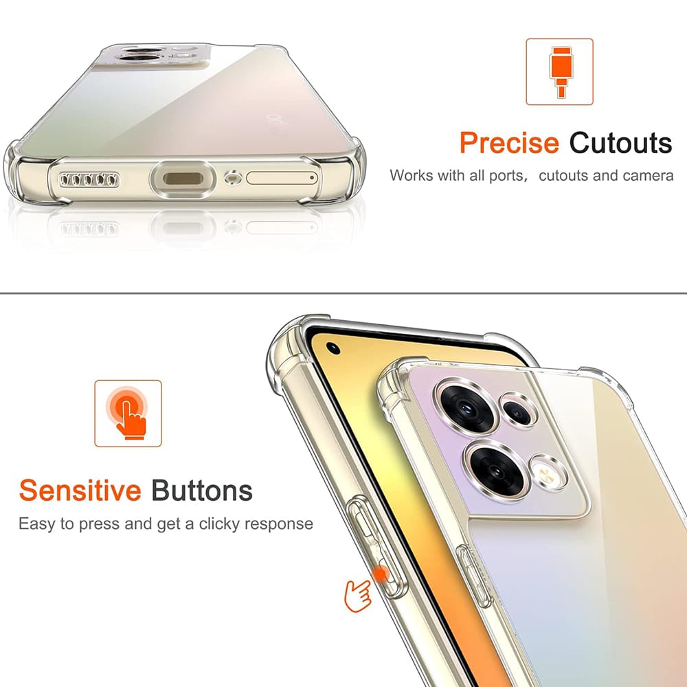 Techsuit Shockproof Clear Silicone - θήκη για Oppo Reno8 - Διάφανο - Image 4