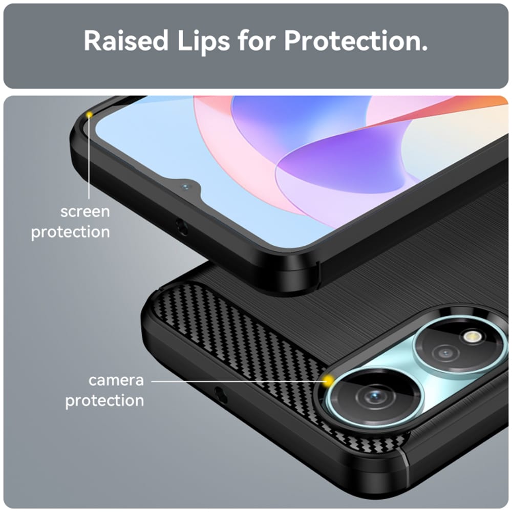 Techsuit Carbon Silicone - θήκη για Honor X7b - Μαύρο - Image 4