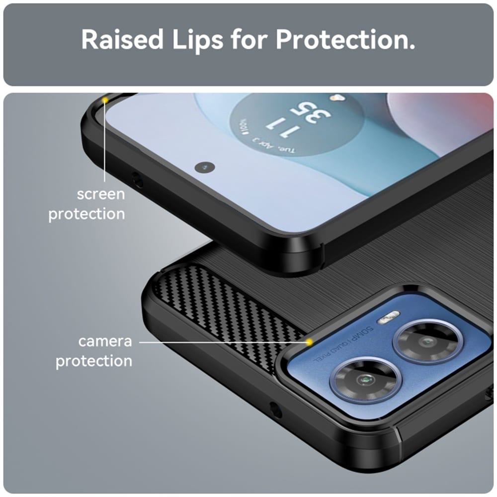 Techsuit Carbon Silicone - θήκη για Motorola Moto G34 - Μαύρο - Image 5