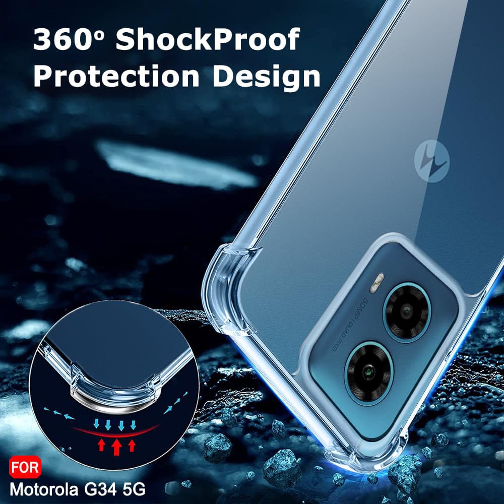 Techsuit Shockproof Clear Silicone - θήκη για Motorola Moto G34 - Διάφανο - Image 3