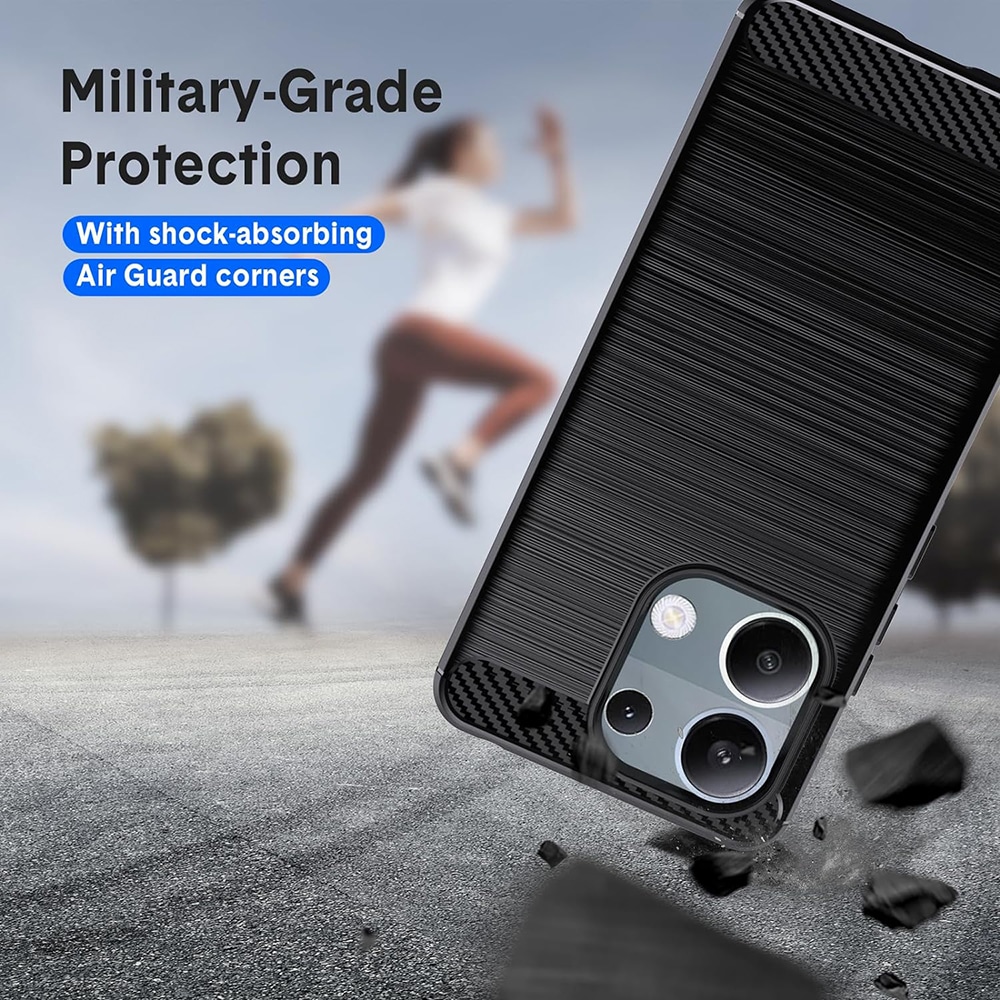 Techsuit Carbon Silicone - θήκη για Xiaomi Redmi Note 13 Pro / Poco M6 - Μαύρο - Image 2