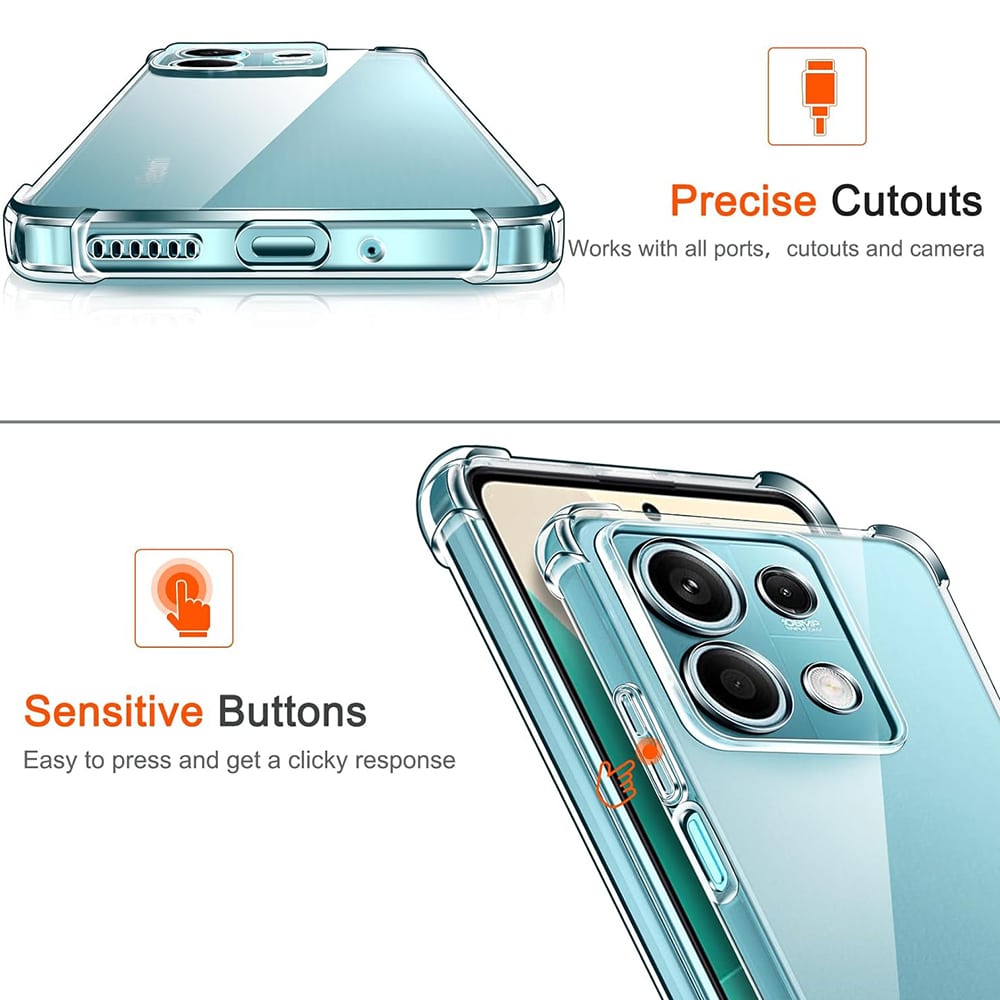 Techsuit Shockproof Clear Silicone - θήκη για Xiaomi Redmi Note 13 Pro 4G / Poco M6 - Διάφανο - Image 4