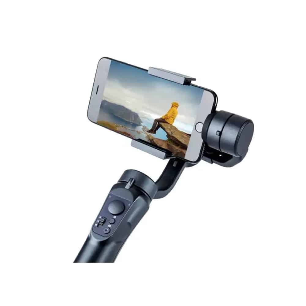 Techsuit - Phone Gimbal (H4) - with 3 Axis Handheld, Joystick, Micro-USB, 6.1inch Max, Aluminum Alloy, 2200mAh - Black - Image 2