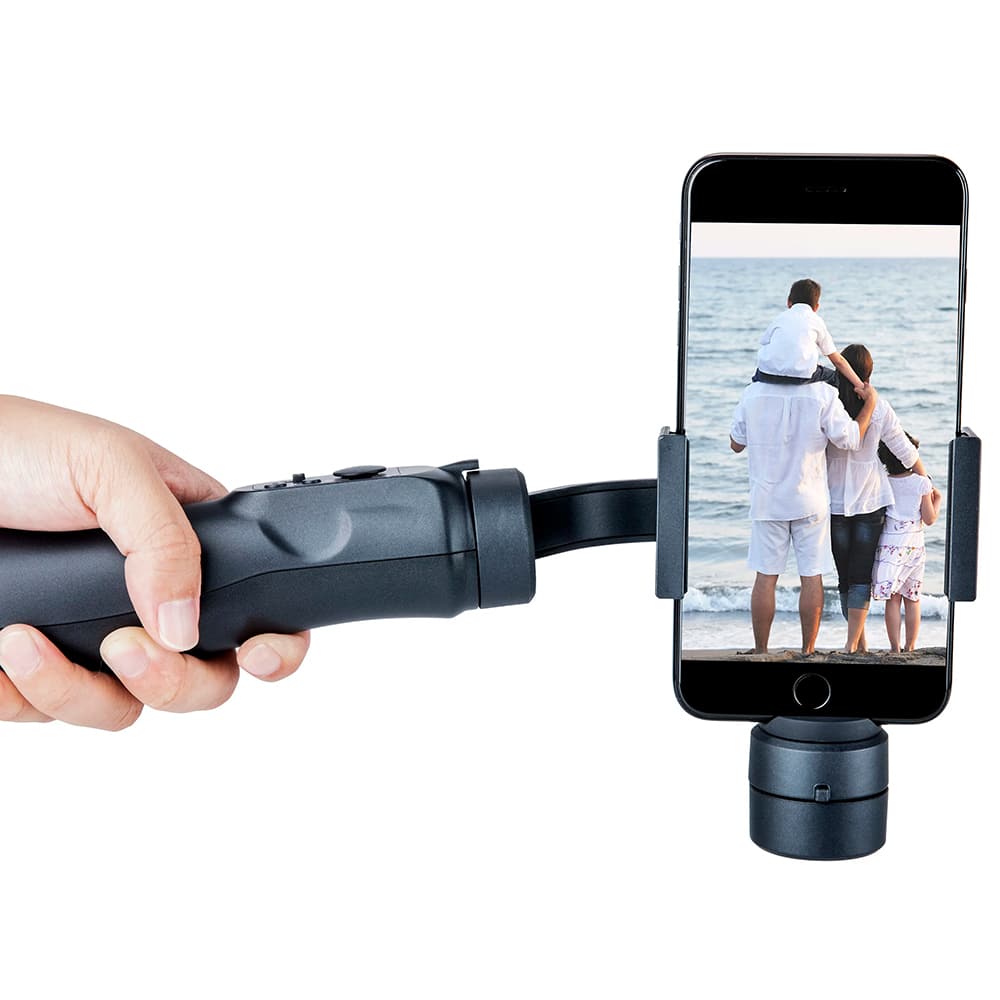 Techsuit - Phone Gimbal (H4) - with 3 Axis Handheld, Joystick, Micro-USB, 6.1inch Max, Aluminum Alloy, 2200mAh - Black - Image 3