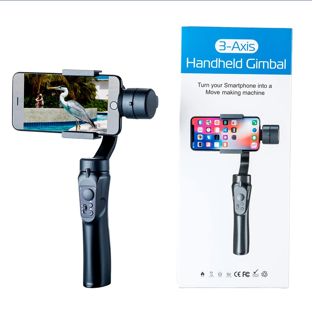 Techsuit - Phone Gimbal (H4) - with 3 Axis Handheld, Joystick, Micro-USB, 6.1inch Max, Aluminum Alloy, 2200mAh - Black - Image 6