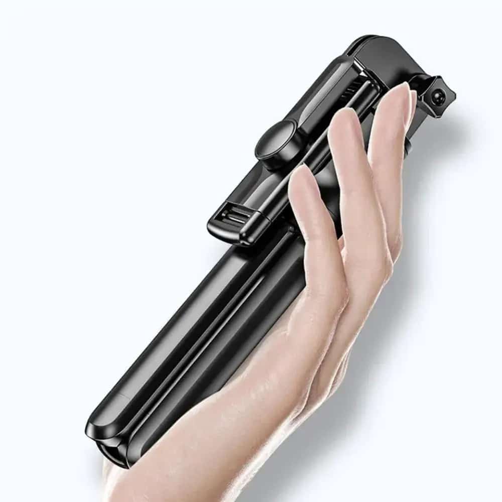 Techsuit - Selfie Stick (S03) - Stable and Compact Tripod Mount with Bluetooth Remote Control, 68cm - Black - Image 3