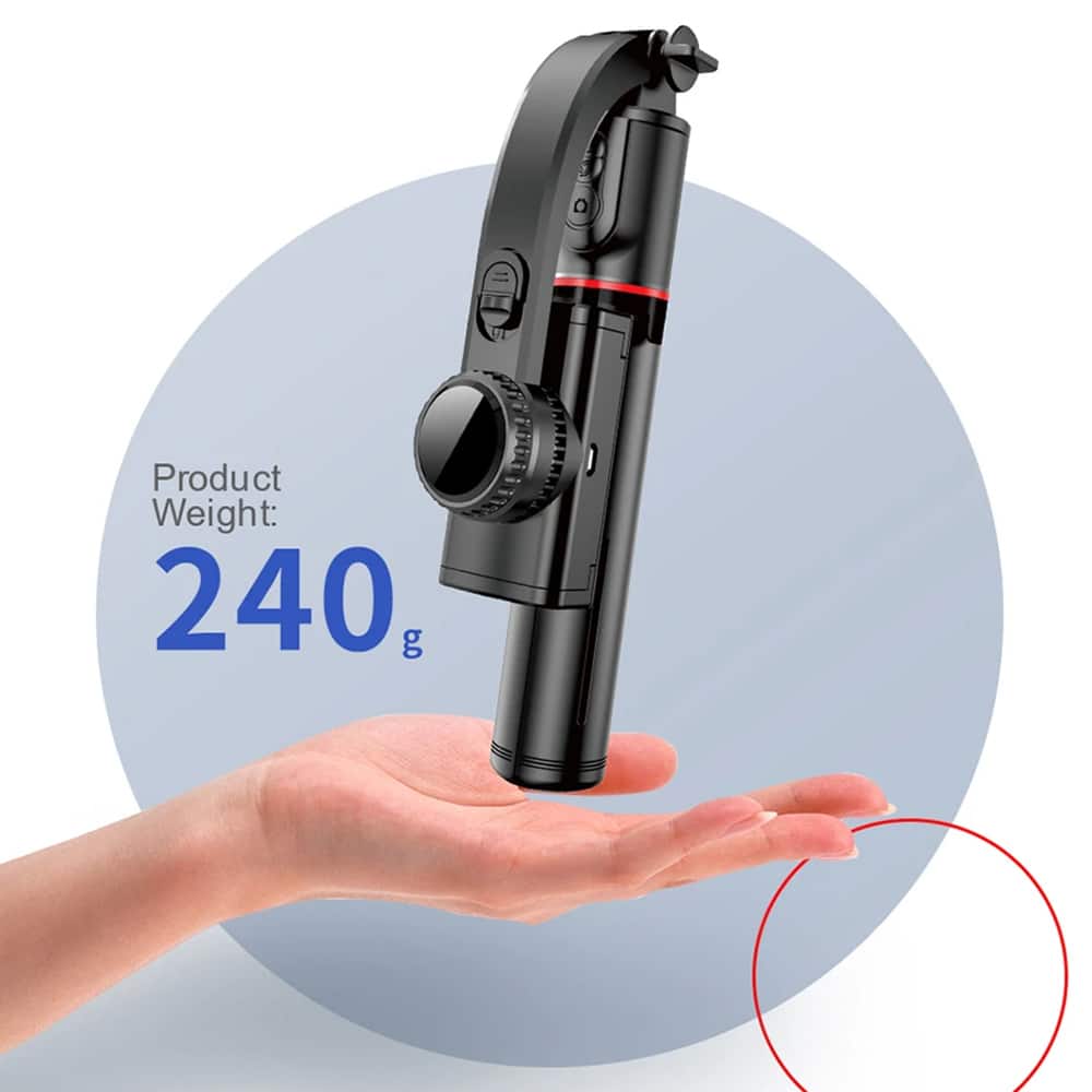 Techsuit - Selfie Stick (L19) - Stable Monopod/Tripod with Bluetooth Remote Control, 400mAh, 70cm - Black - Image 5