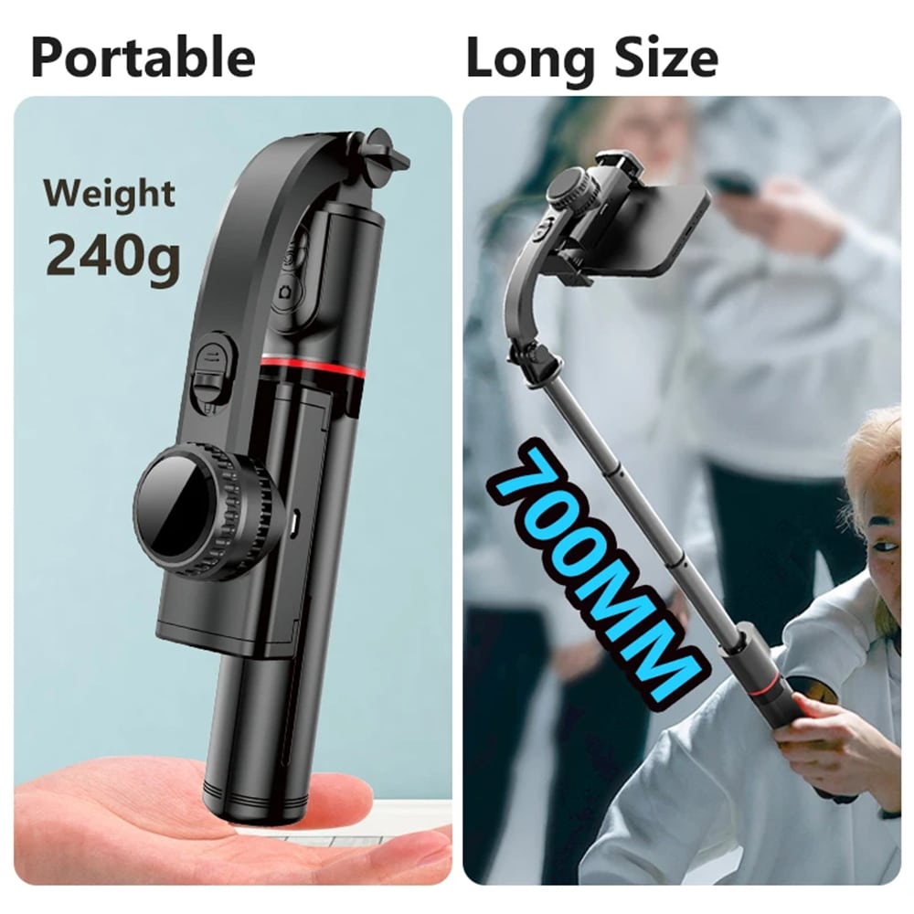 Techsuit - Selfie Stick (L19) - Stable Monopod/Tripod with Bluetooth Remote Control, 400mAh, 70cm - Black - Image 6