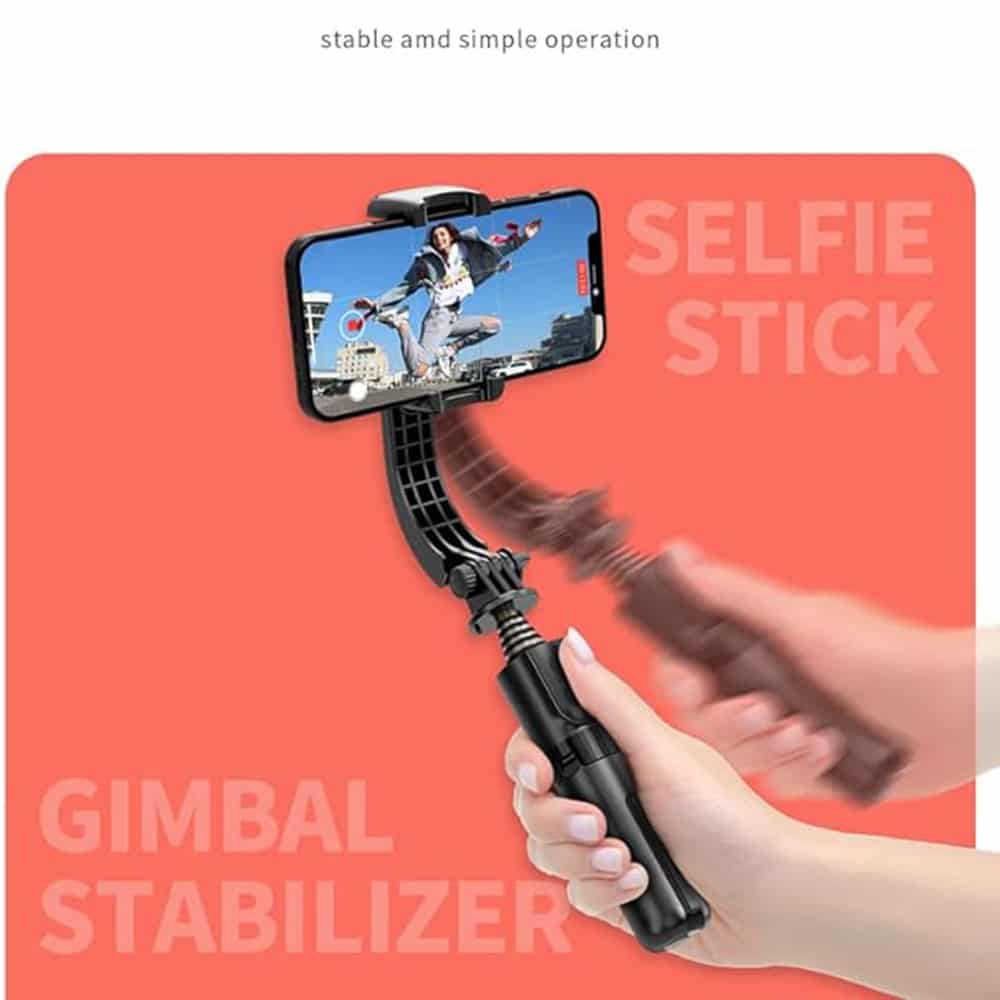 Techsuit - Mini Selfie Stick (L08Mini) - Stable Gimbal/Tripod with Removable Wireless Remote, 360 Rotation Head, 70cm - Black - Image 5