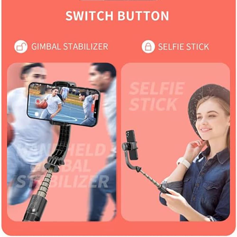 Techsuit - Mini Selfie Stick (L08Mini) - Stable Gimbal/Tripod with Removable Wireless Remote, 360 Rotation Head, 70cm - Black - Image 6
