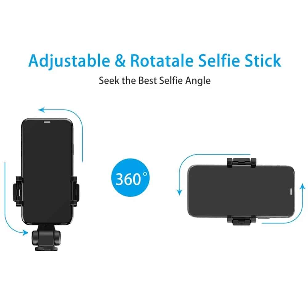 Techsuit - Selfie Stick (L01) - Tripod Stable Mount with Extendable Arm, Bluetooth Remote Control, 70cm - Black - Image 5