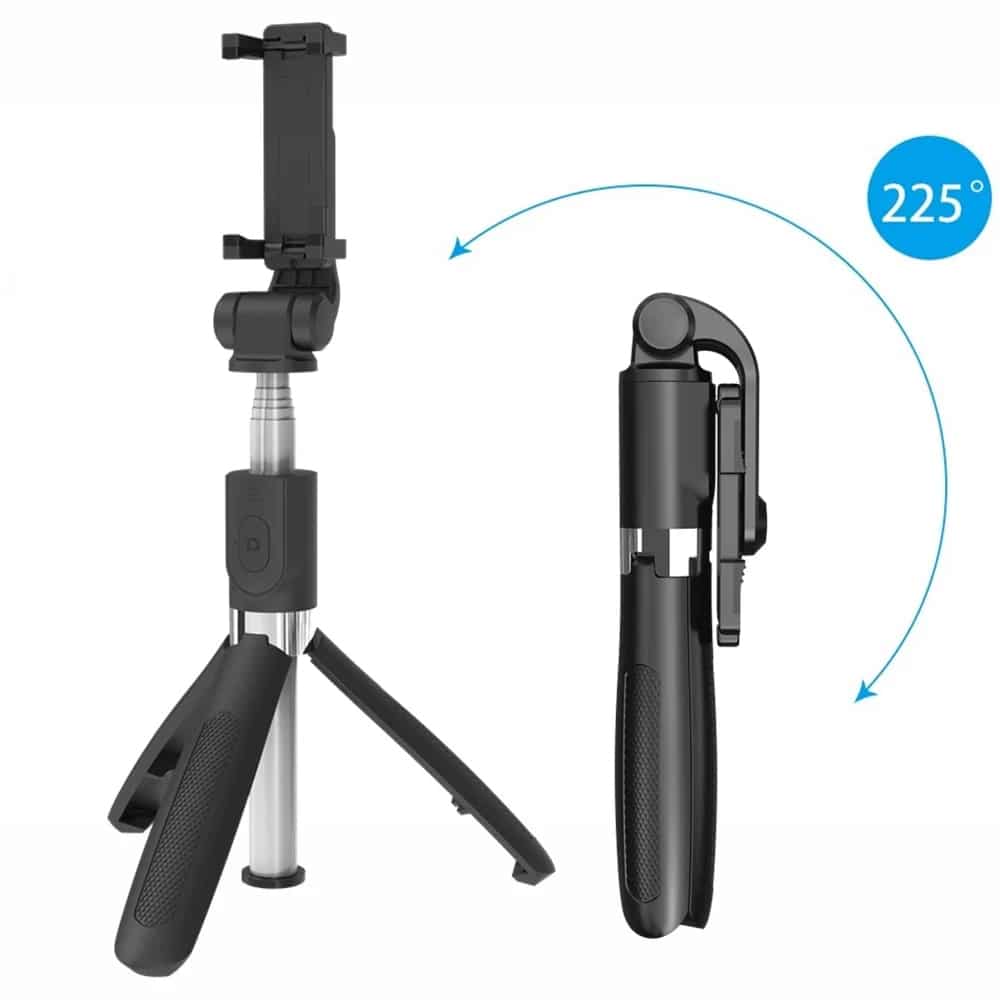 Techsuit - Selfie Stick (L01) - Tripod Stable Mount with Extendable Arm, Bluetooth Remote Control, 70cm - Black - Image 3
