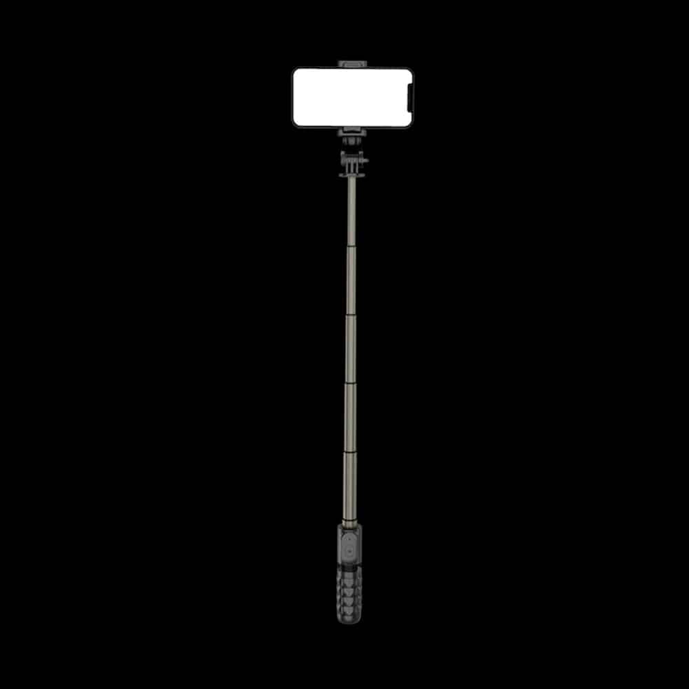 Techsuit - Mini Selfie Stick (Q10) - Stable Gimbal/Tripod with Bluetooth Remote Control, Fill Light, 360 Rotation, 68cm - Black - Image 6
