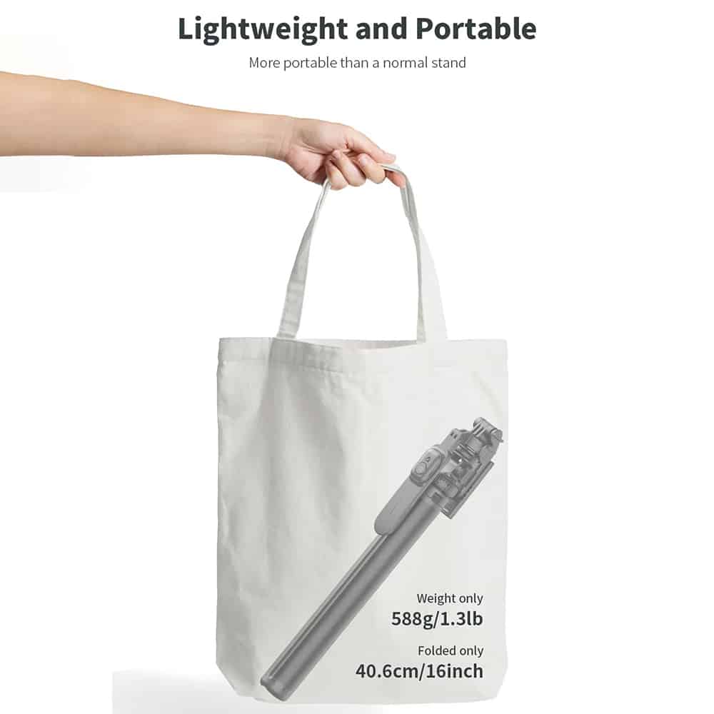 Techsuit - Selfie Stick (C05) - Large Ajustable Tripod with Bluetooth Remote Control, 360, Aluminium Alloy, 205cm - Black - Image 7